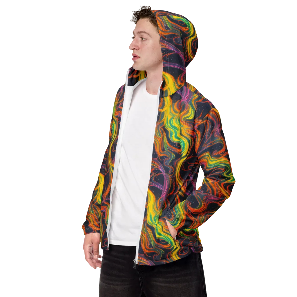 Starfall Ribbons on Men's Windbreaker — Left Front