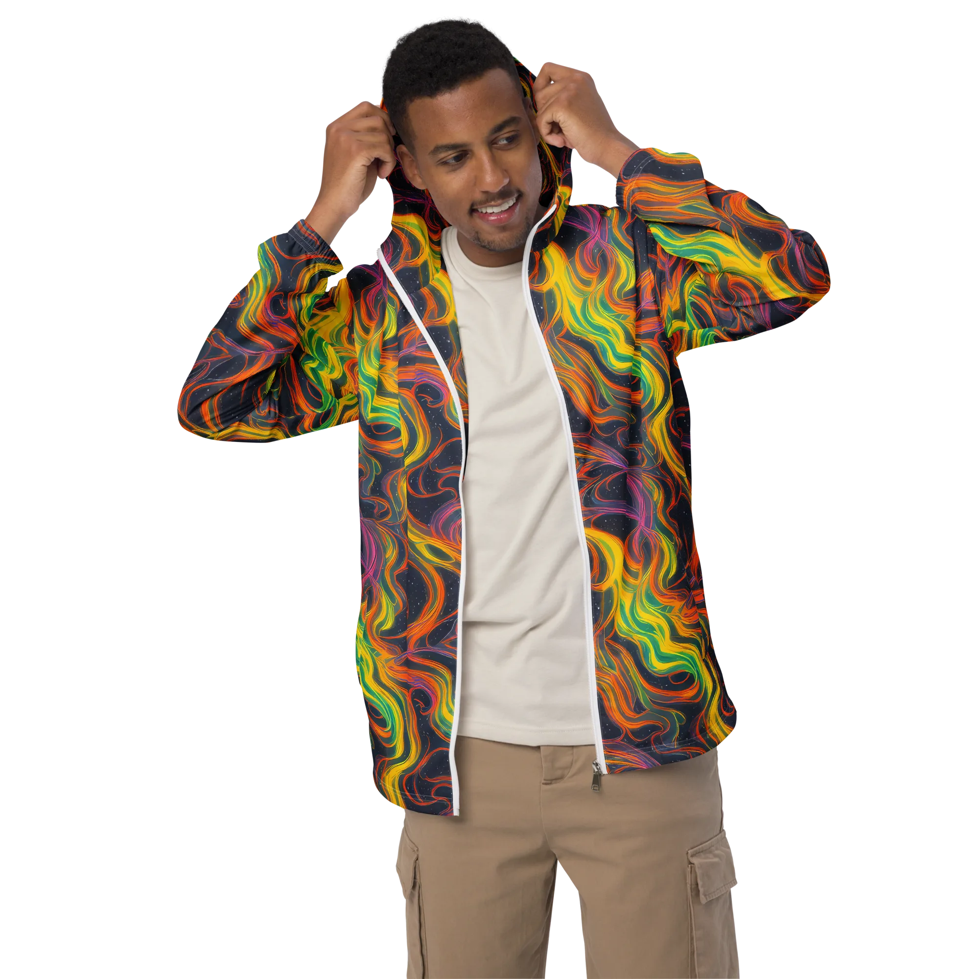Starfall Ribbons on Men's Windbreaker — Front