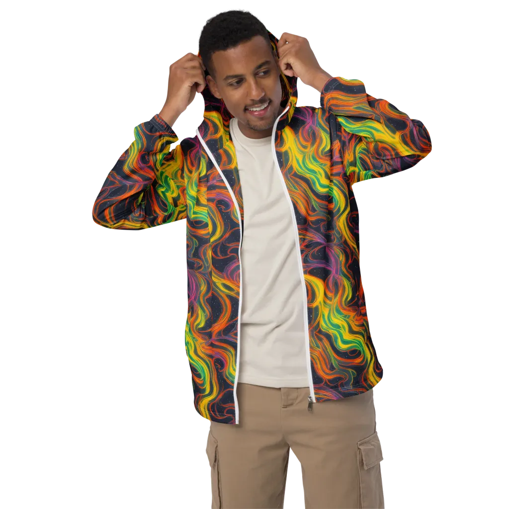 Starfall Ribbons on Men's Windbreaker — Front