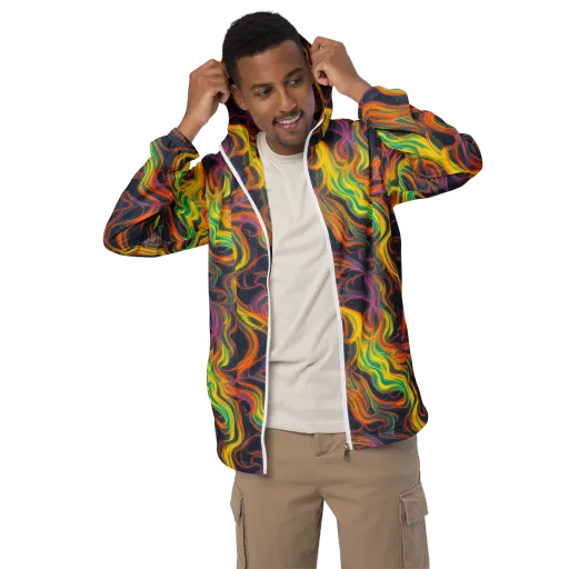 Starfall Ribbons on a Men's Windbreaker