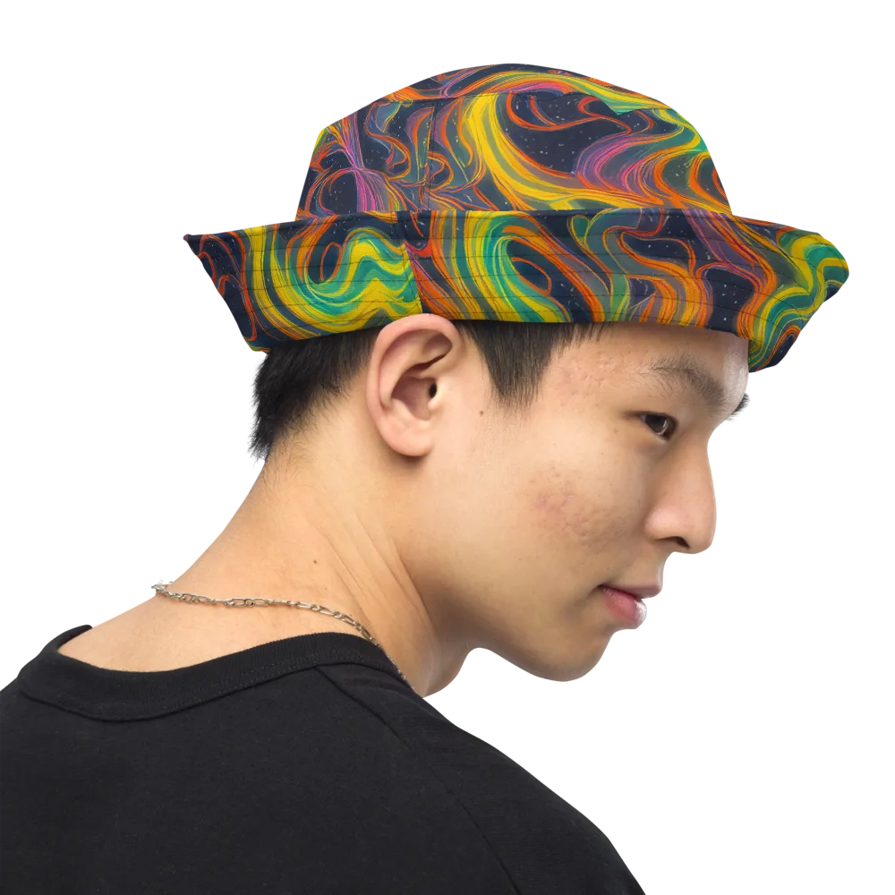 Starfall Ribbons on Reversible Bucket Hat — Right Outside