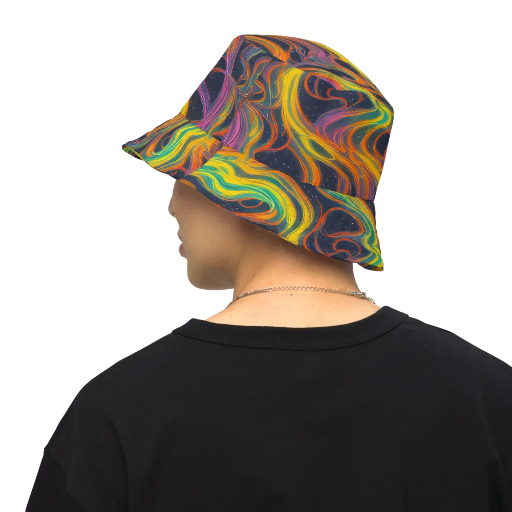 Starfall Ribbons on Reversible Bucket Hat — Back Inside