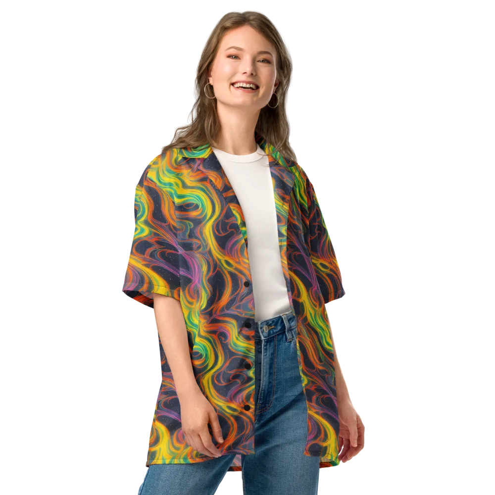Starfall Ribbons on Button Shirt — Front
