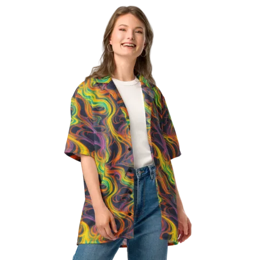 Starfall Ribbons on a Button Shirt
