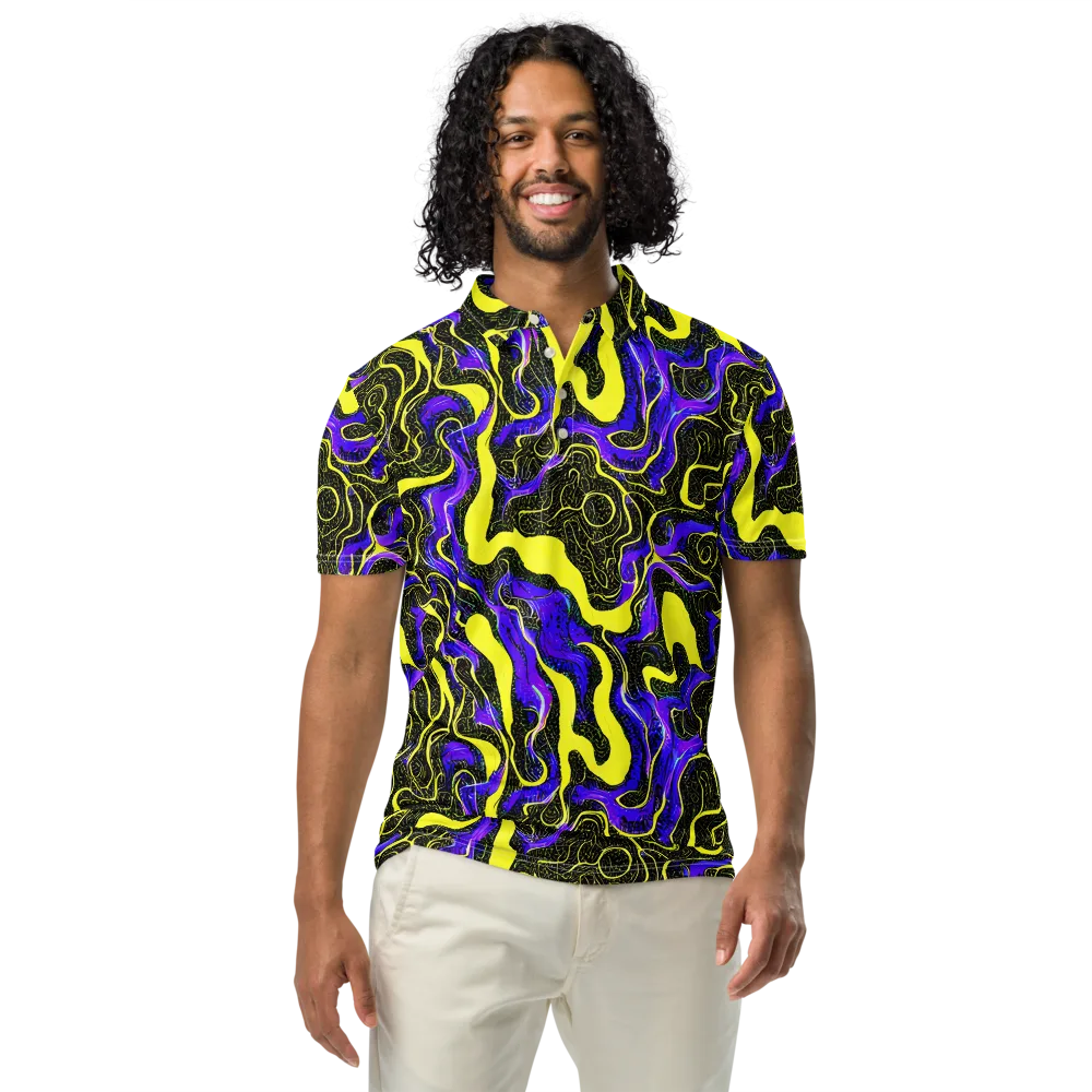 Rebel Circuit on Men's Slim Fit Polo Shirt — Front