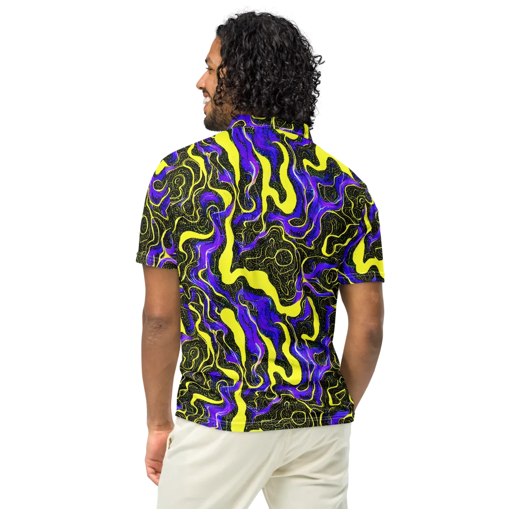 Rebel Circuit on Men's Slim Fit Polo Shirt — Back