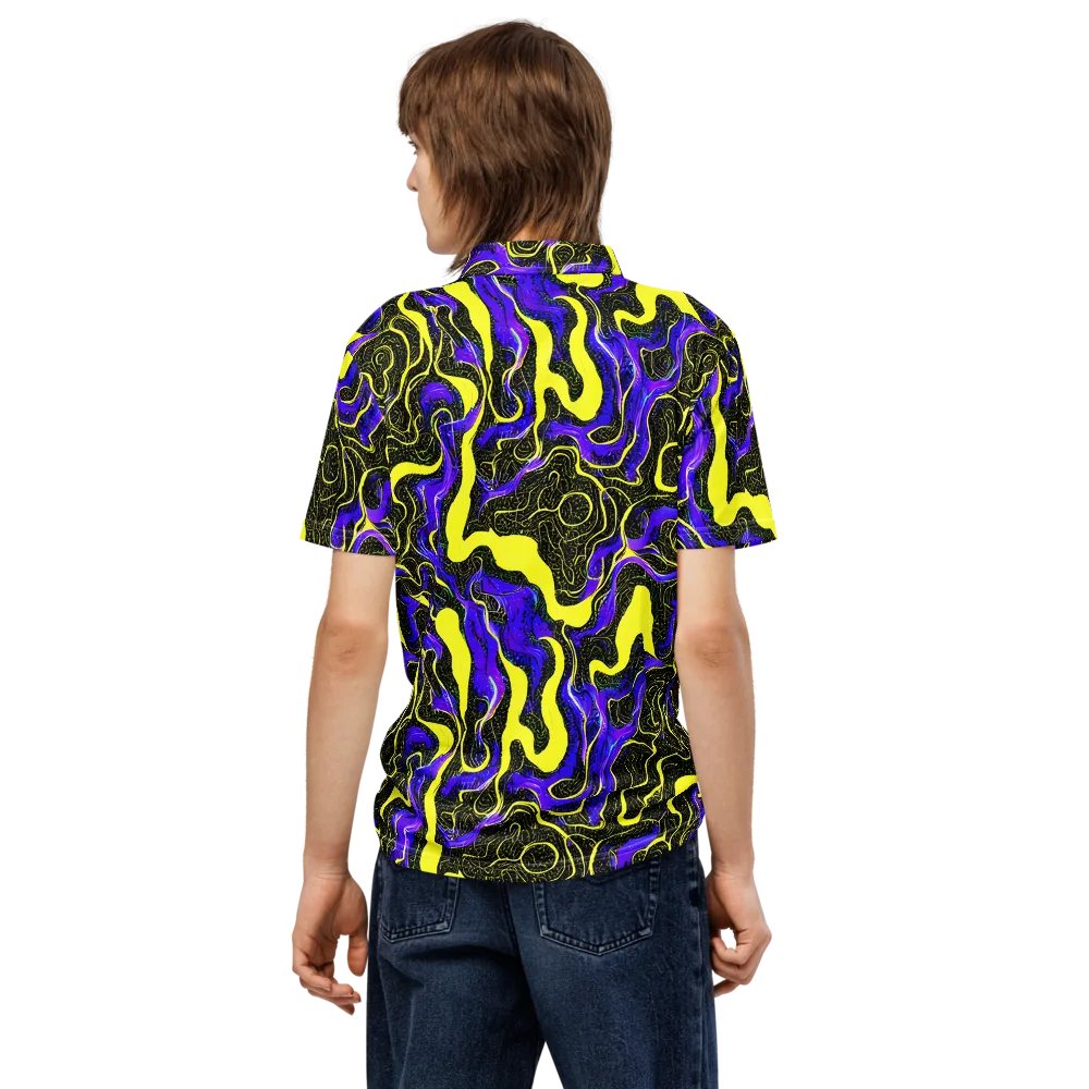 Rebel Circuit on Men's Slim Fit Polo Shirt — Back