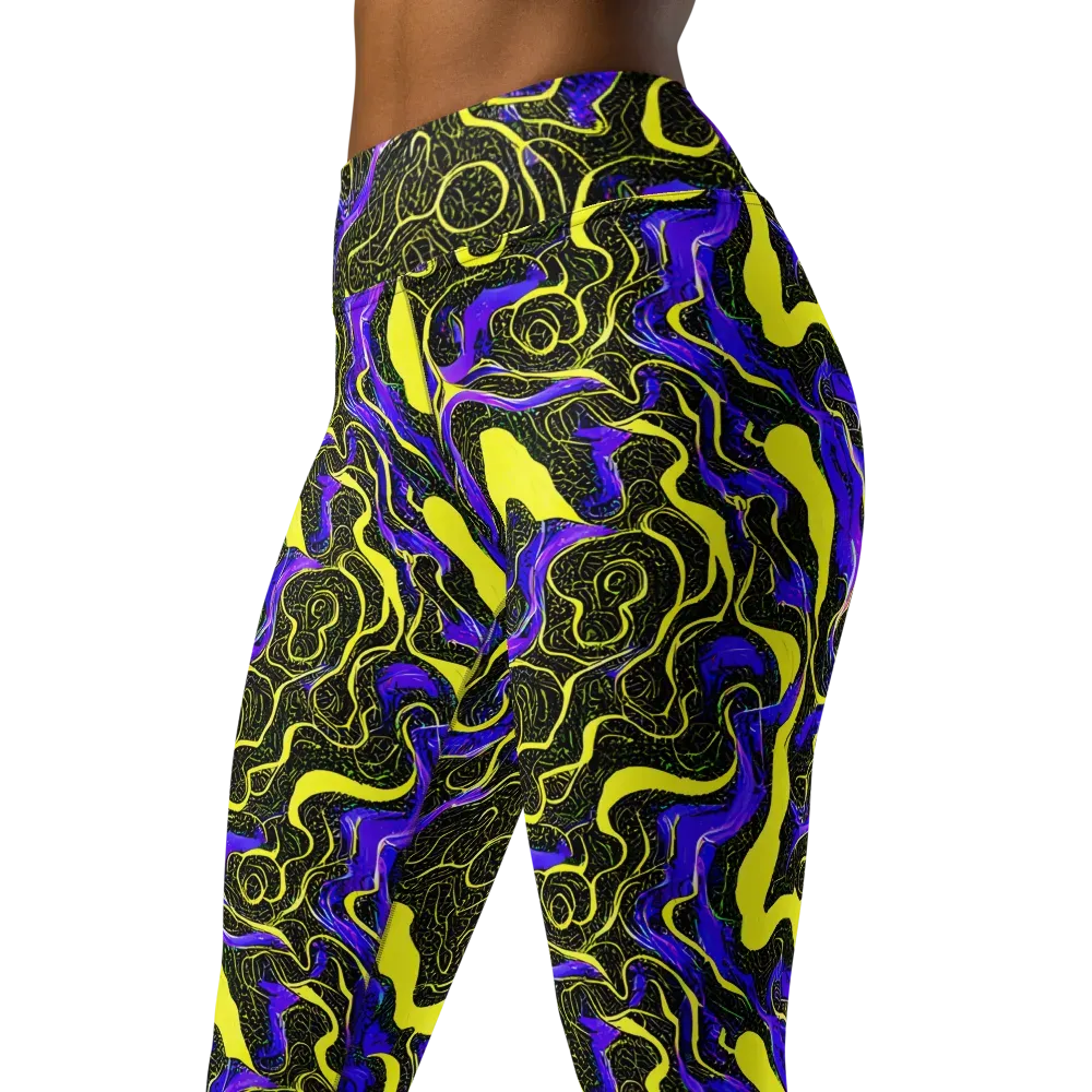 Rebel Circuit on Yoga Leggings — Left Front