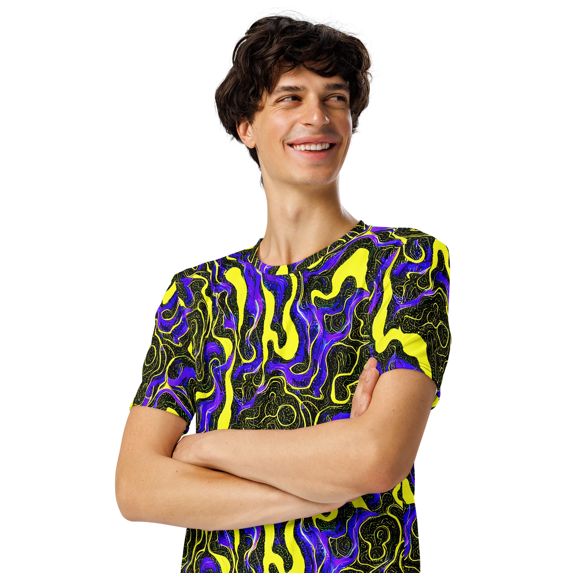 Rebel Circuit on Men's Crew Neck T-Shirt — Left Front