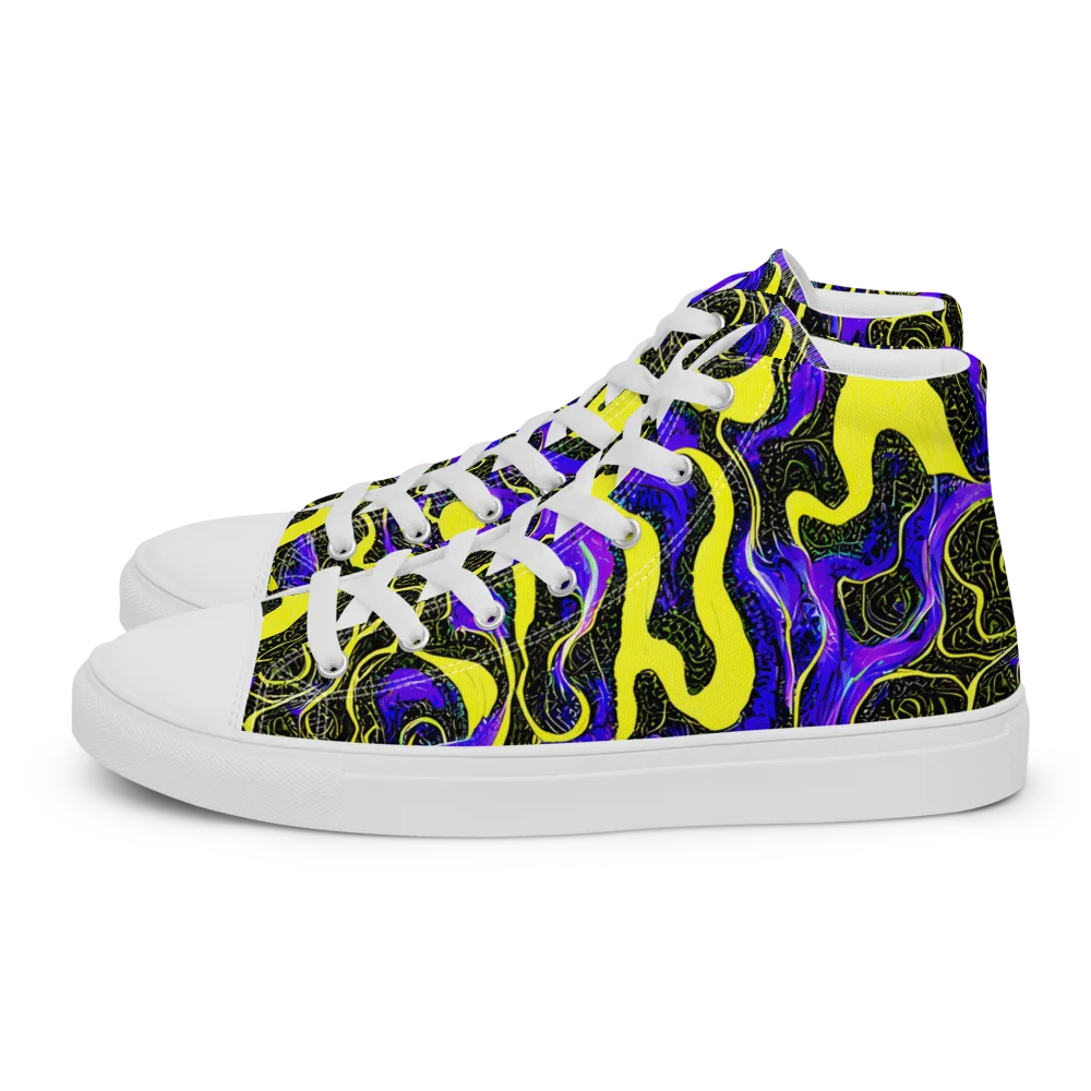 Rebel Circuit on Men's High Top Canvas Shoes — Left