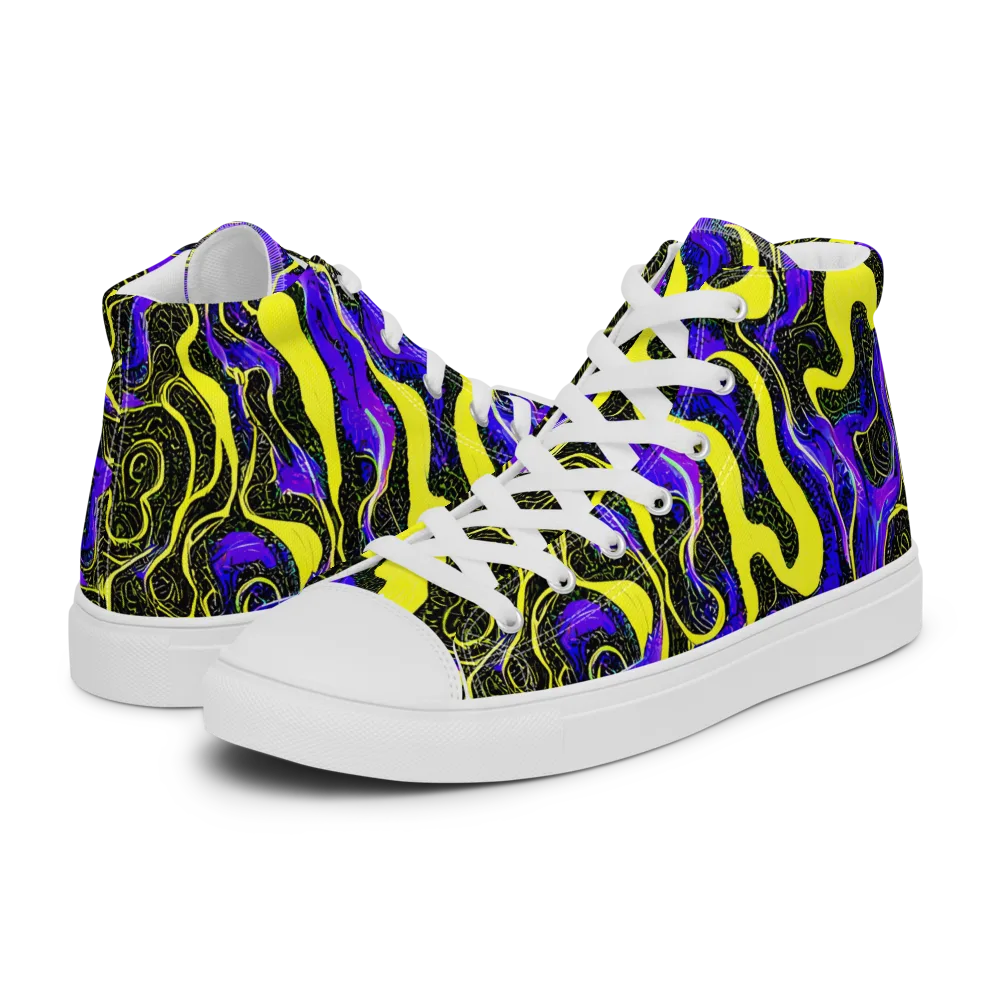 Rebel Circuit on Men's High Top Canvas Shoes — Left