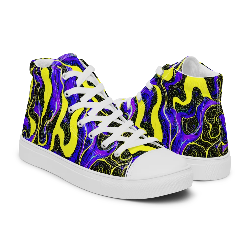 Rebel Circuit on Men's High Top Canvas Shoes — Right