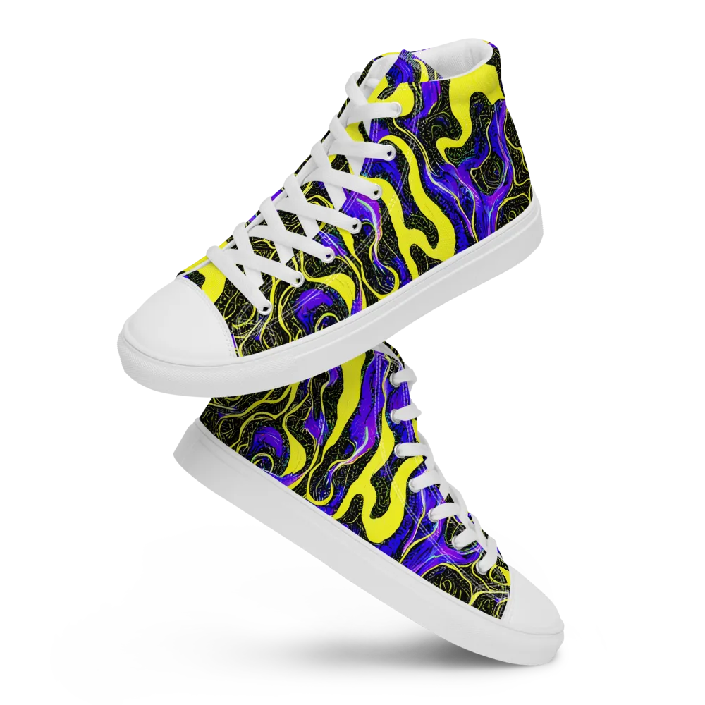 Rebel Circuit on Men's High Top Canvas Shoes — Front