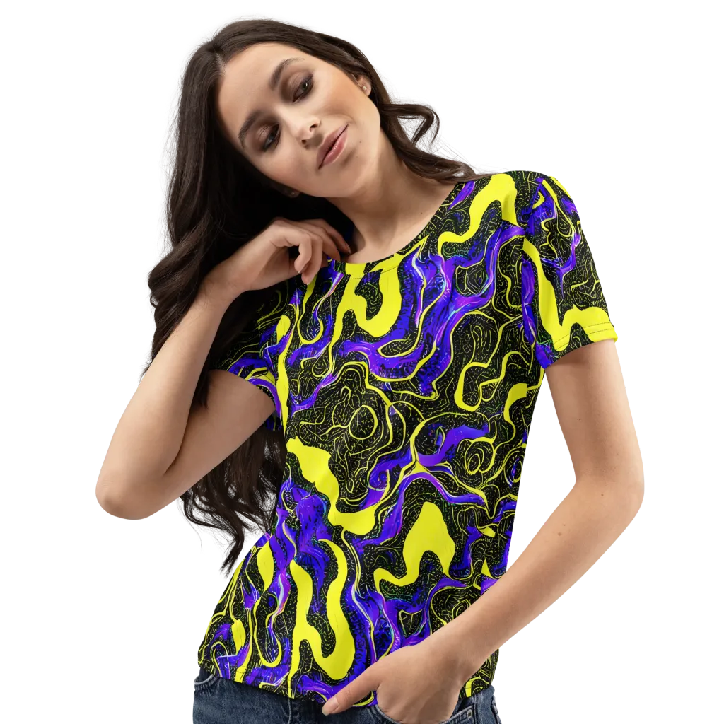 Rebel Circuit on Women's Crew Neck T-Shirt — Left Front