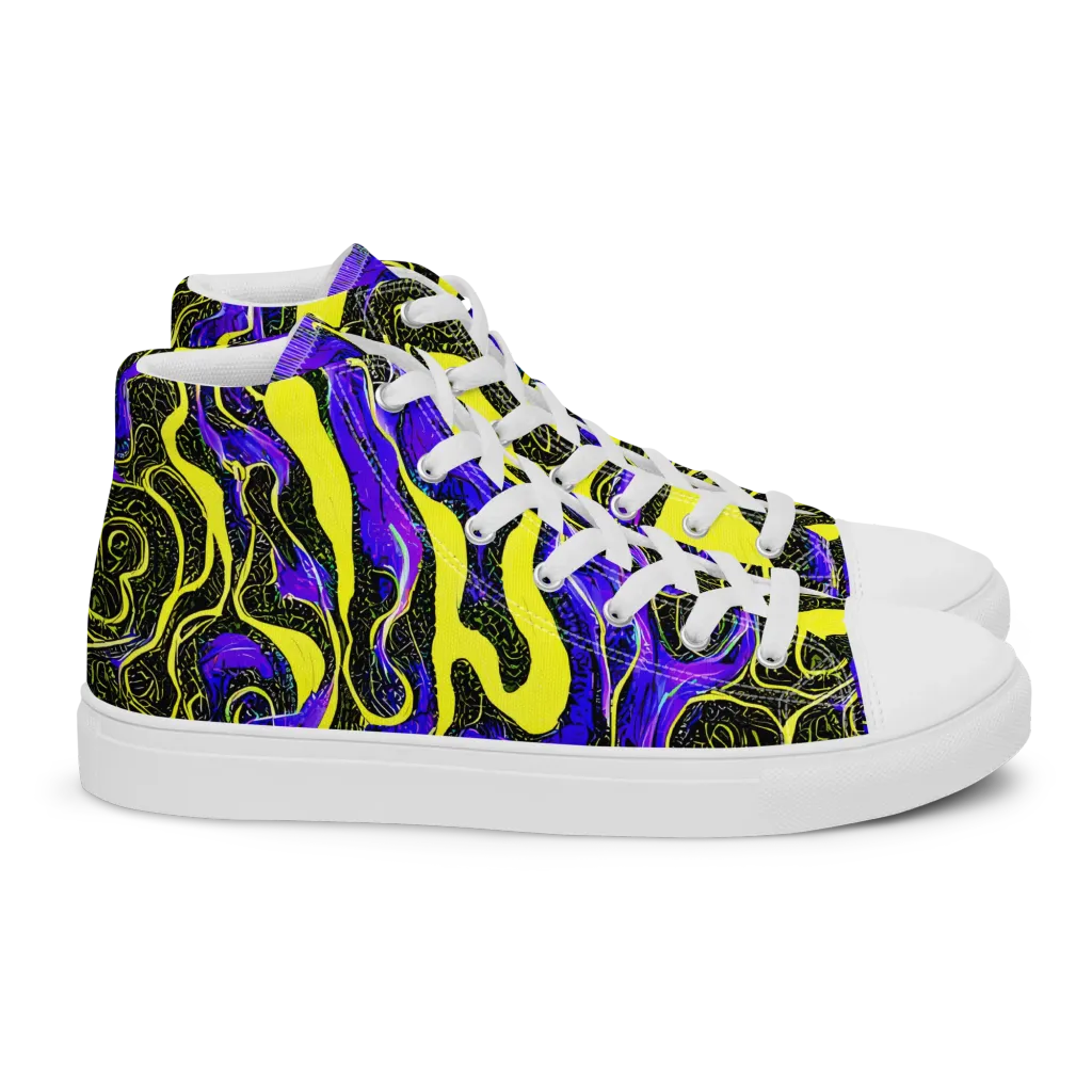 Rebel Circuit on Women's High Top Canvas Shoes — Right