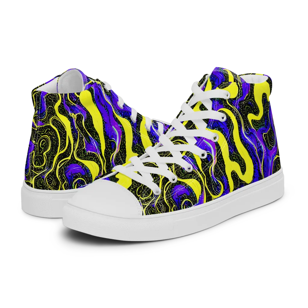 Rebel Circuit on Women's High Top Canvas Shoes — Left