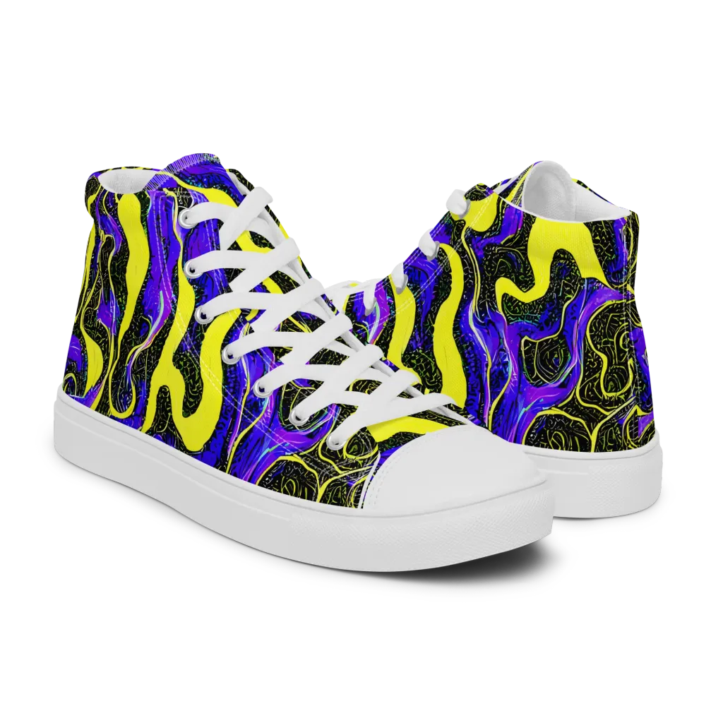Rebel Circuit on Women's High Top Canvas Shoes — Right