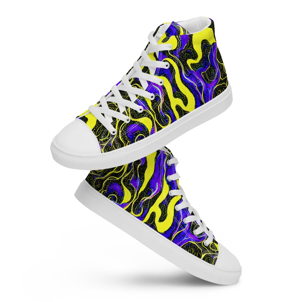 Rebel Circuit on Women's High Top Canvas Shoes — Front