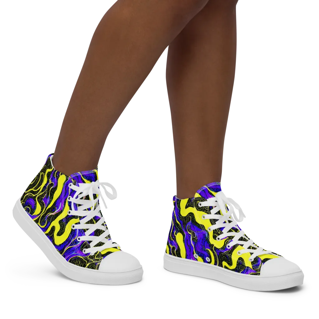 Rebel Circuit on Women's High Top Canvas Shoes — Right