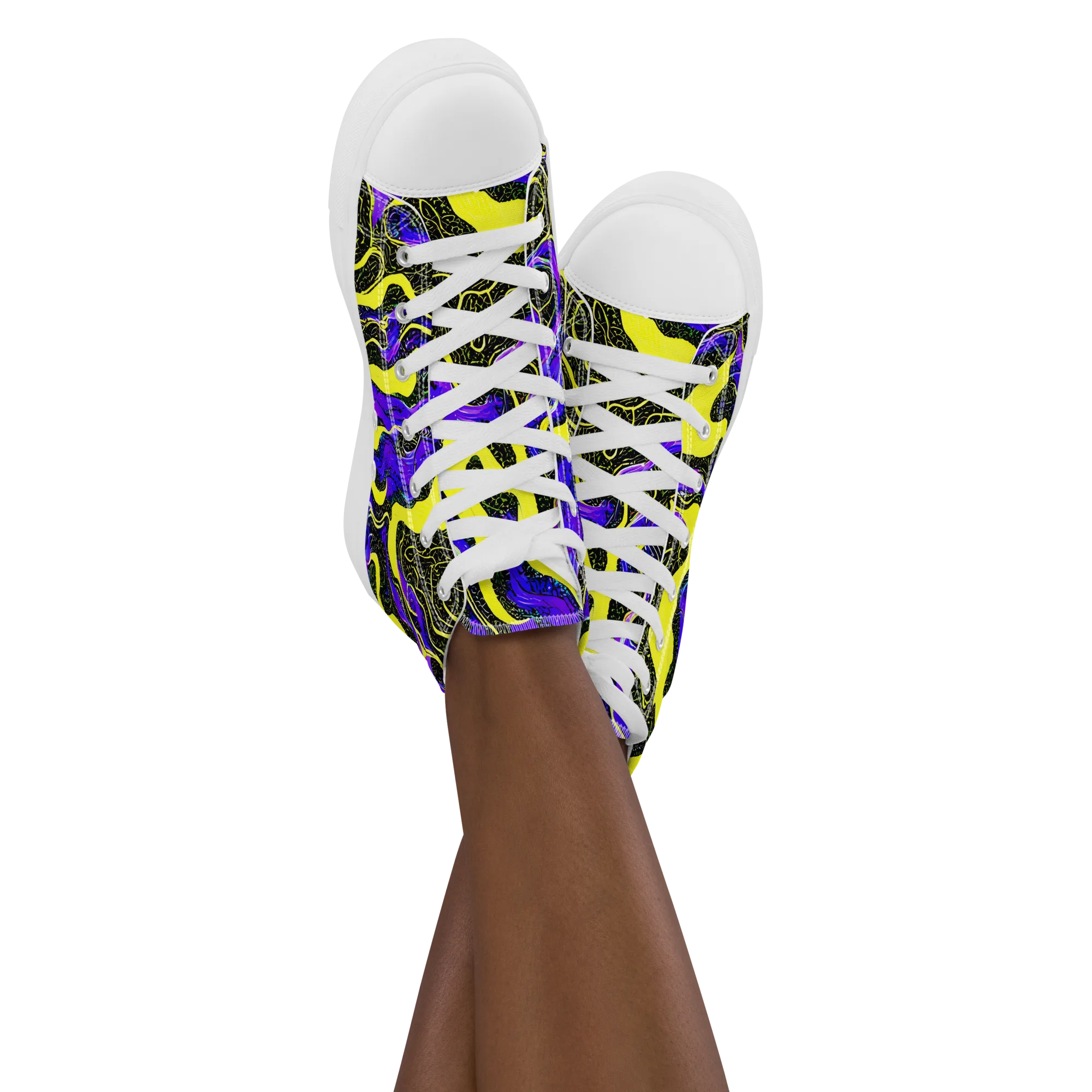 Rebel Circuit on Women's High Top Canvas Shoes — Front