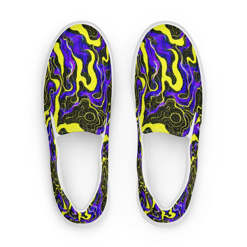 Rebel Circuit on Men's Slip-On Canvas Shoes — Front