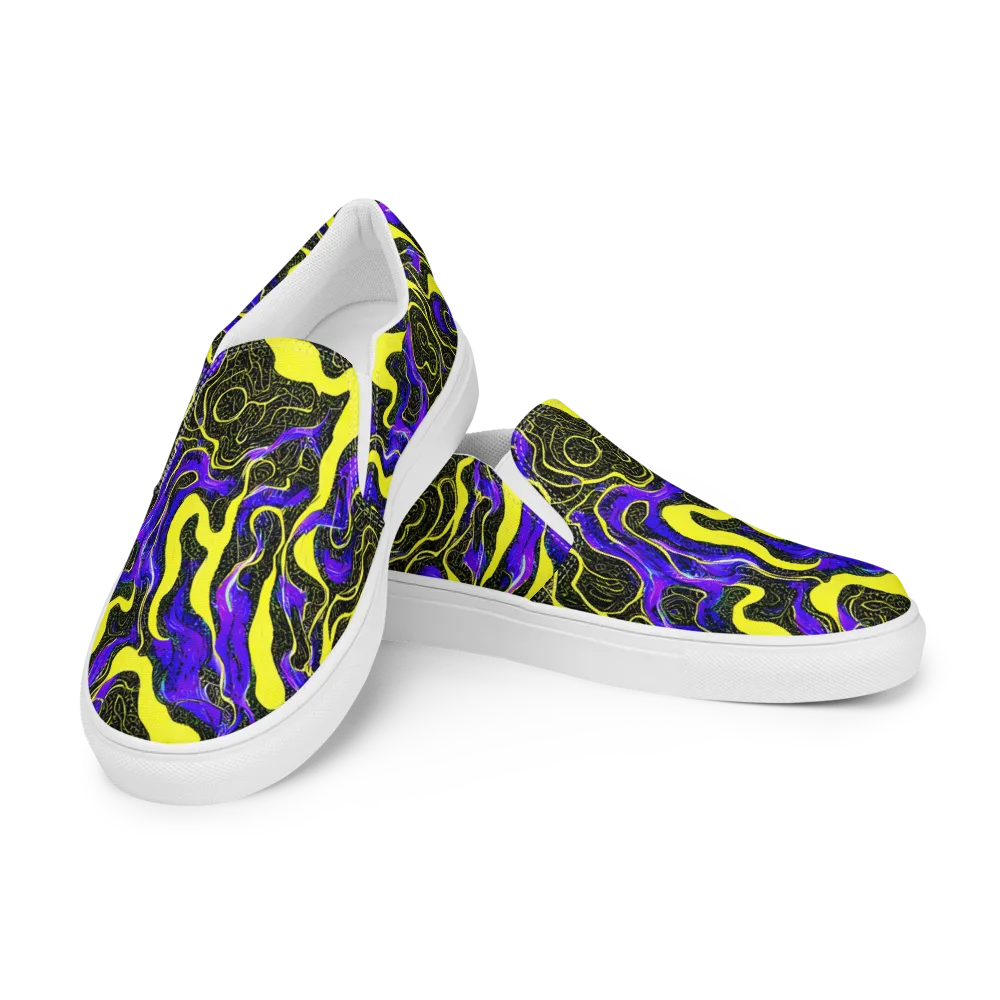 Rebel Circuit on Men's Slip-On Canvas Shoes — Left Front