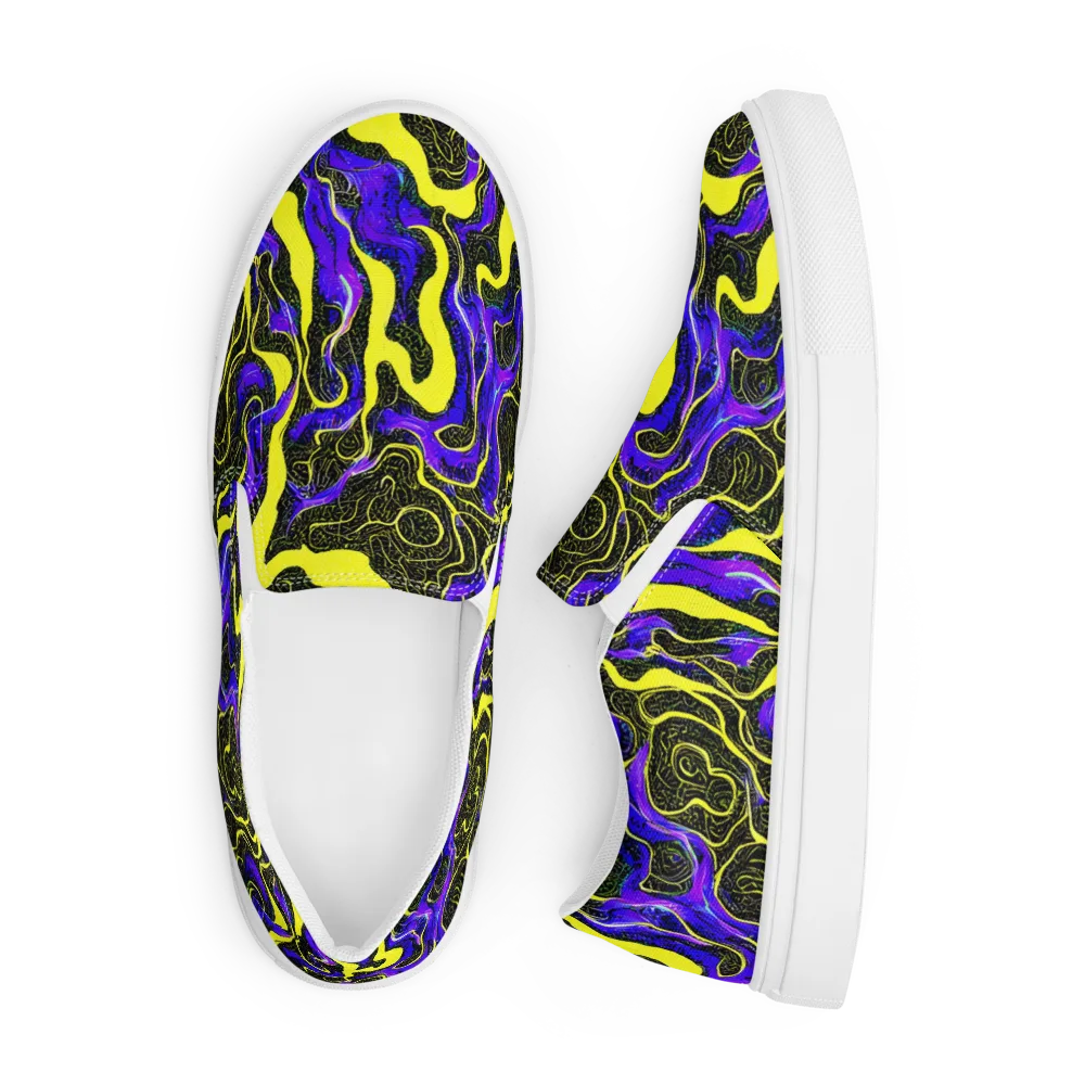 Rebel Circuit on Men's Slip-On Canvas Shoes — Front