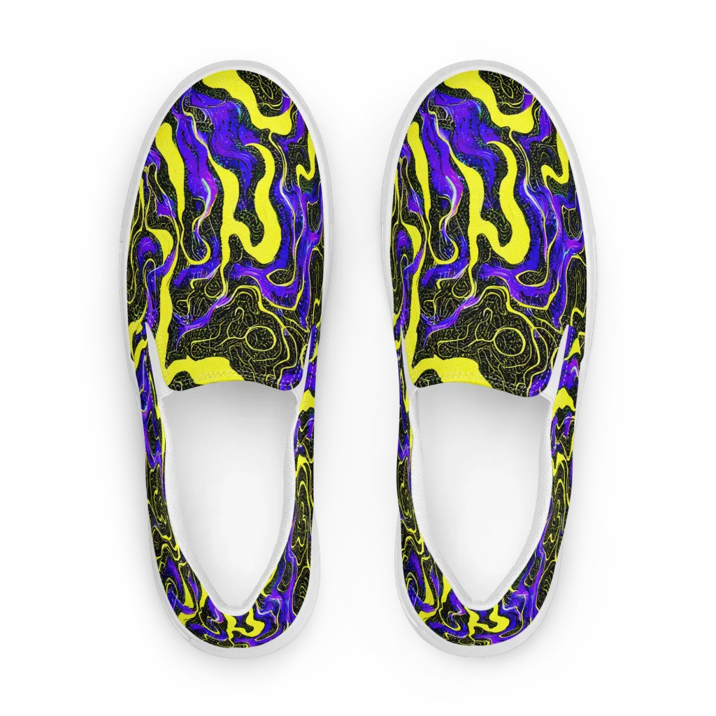 Rebel Circuit on Women's Slip-On Canvas Shoes — Front