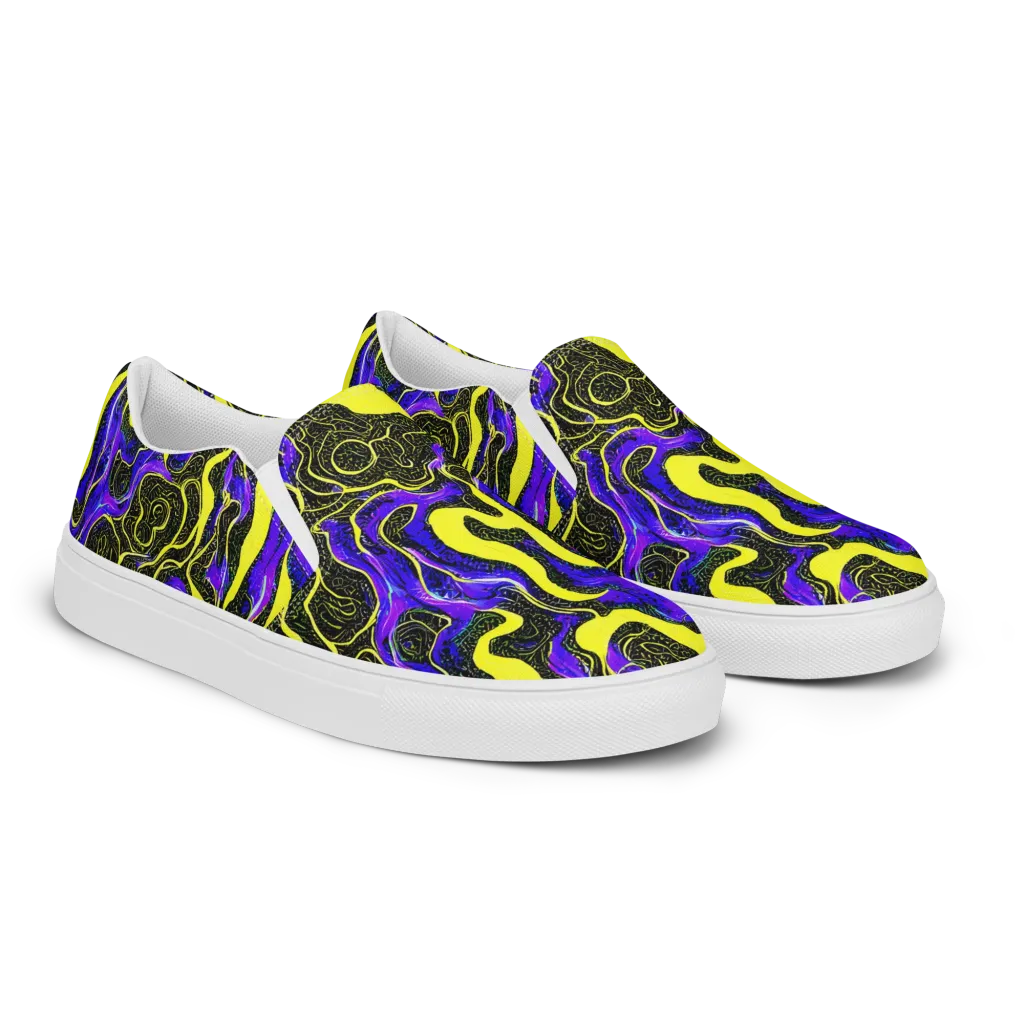 Rebel Circuit on Women's Slip-On Canvas Shoes — Right Front