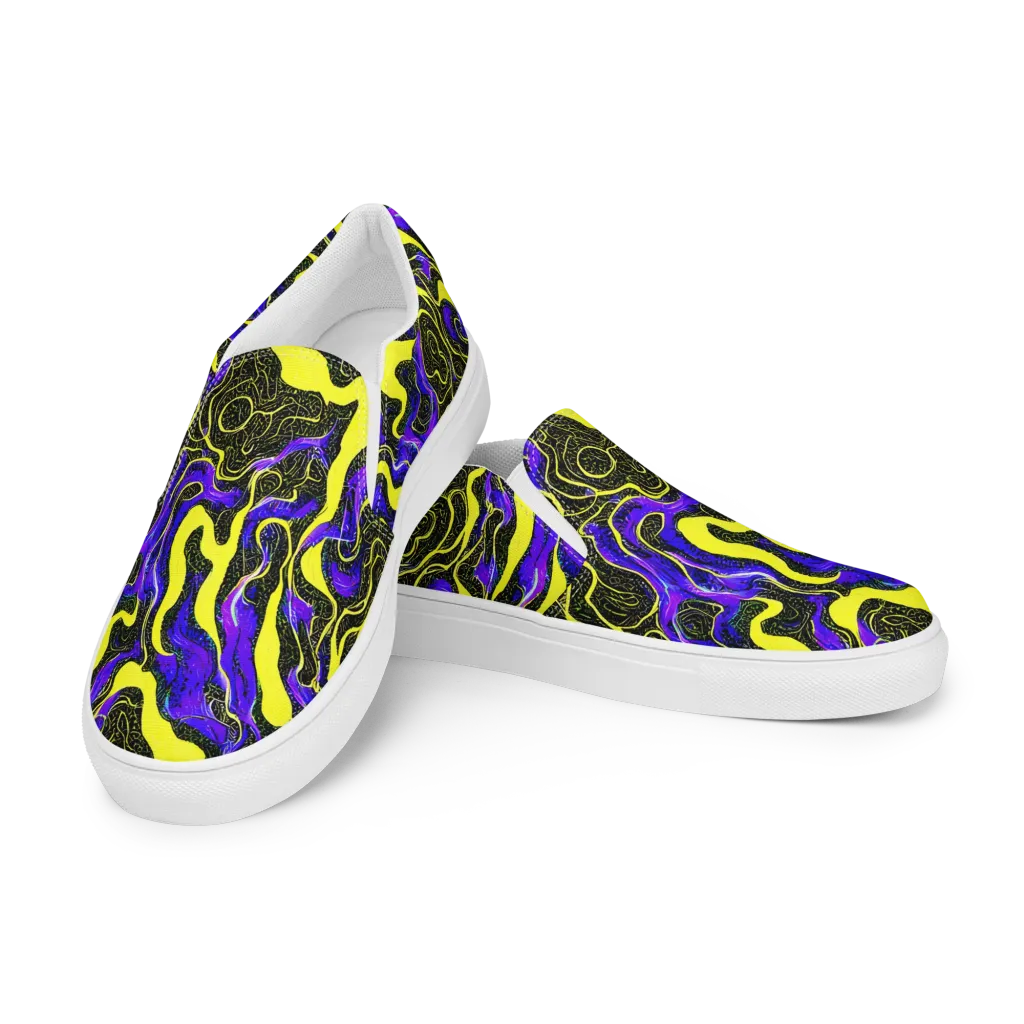 Rebel Circuit on Women's Slip-On Canvas Shoes — Left Front