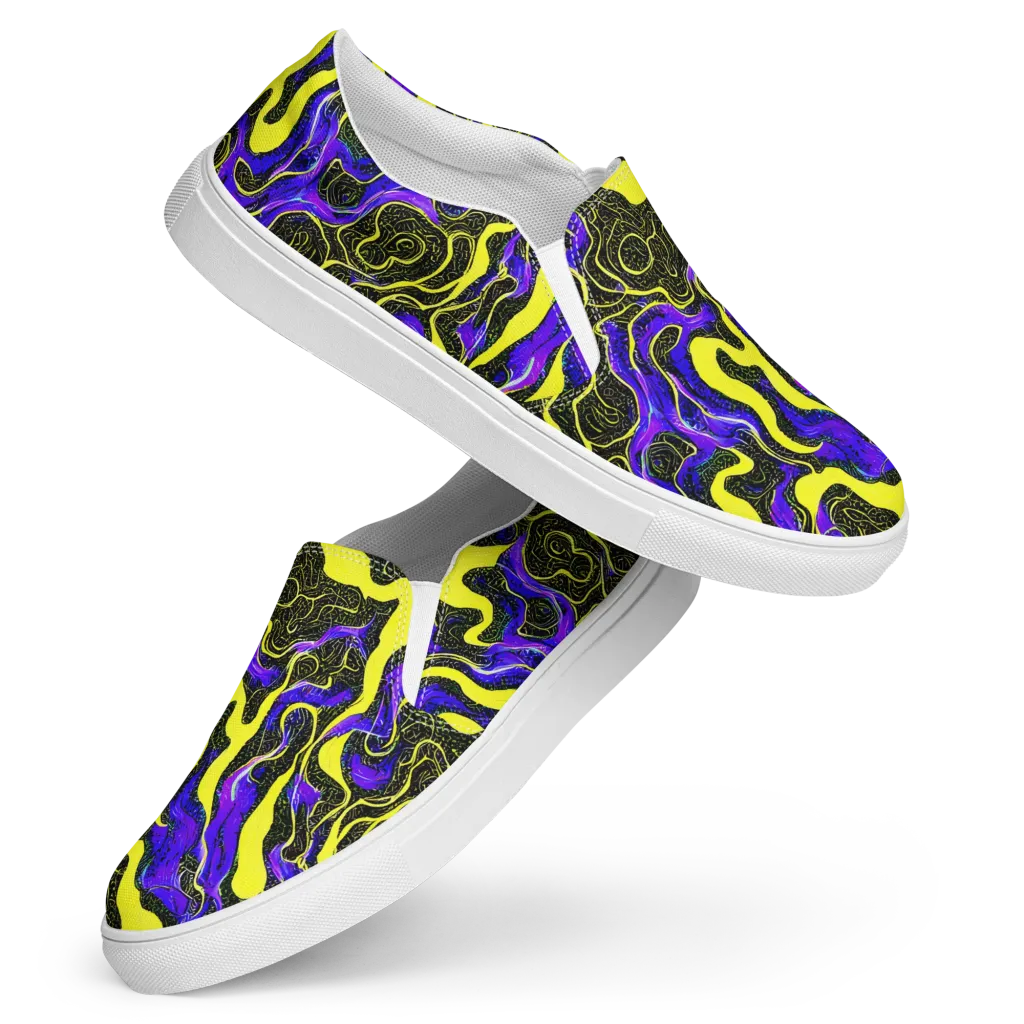 Rebel Circuit on Women's Slip-On Canvas Shoes — Front