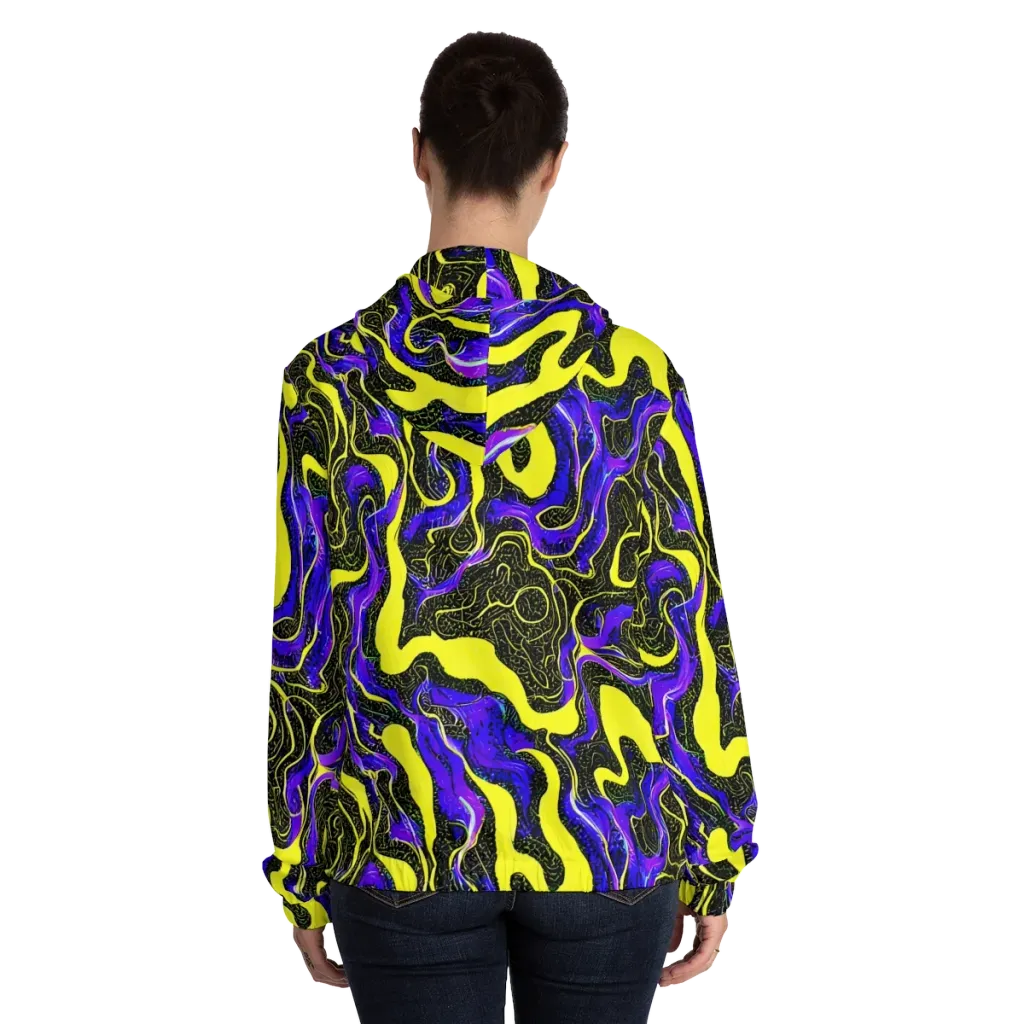 Rebel Circuit on Women's Full-Zip Hoodie — Back On Person