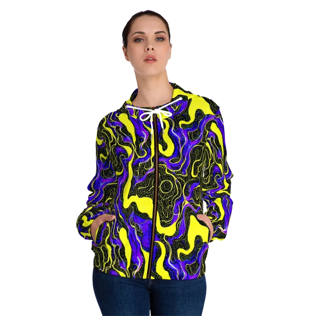 Rebel Circuit on Women's Full-Zip Hoodie — Front On Person