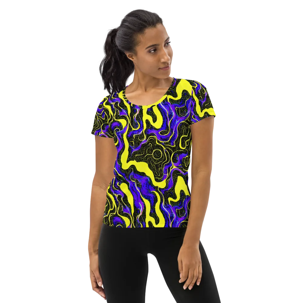 Rebel Circuit on Women's Athletic T-Shirt — Front