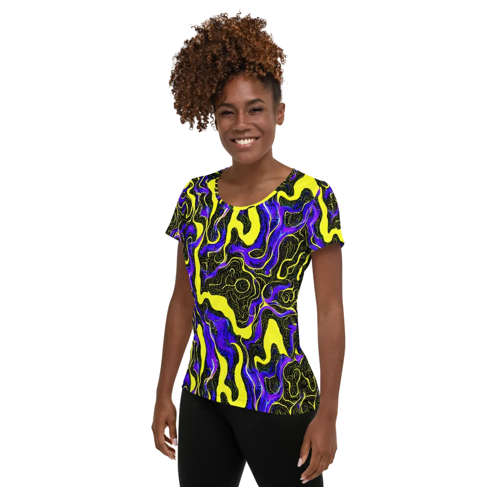 Rebel Circuit on Women's Athletic T-Shirt — Left