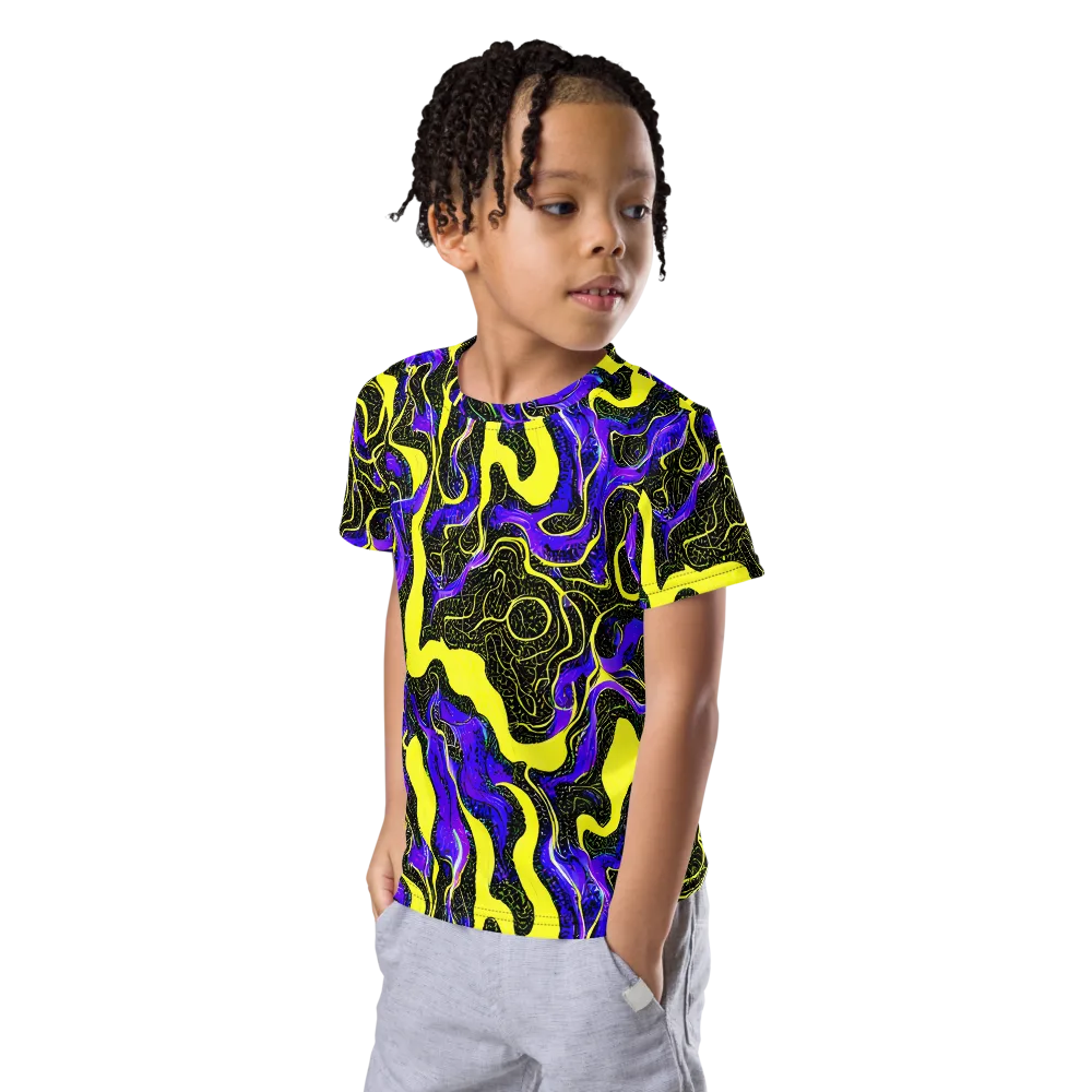 Rebel Circuit on Kids Crew Neck T-Shirt — Left Front