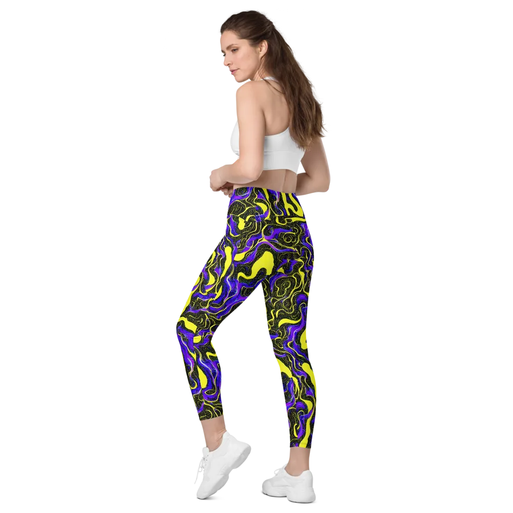 Rebel Circuit on Leggings with Pockets — Left Back
