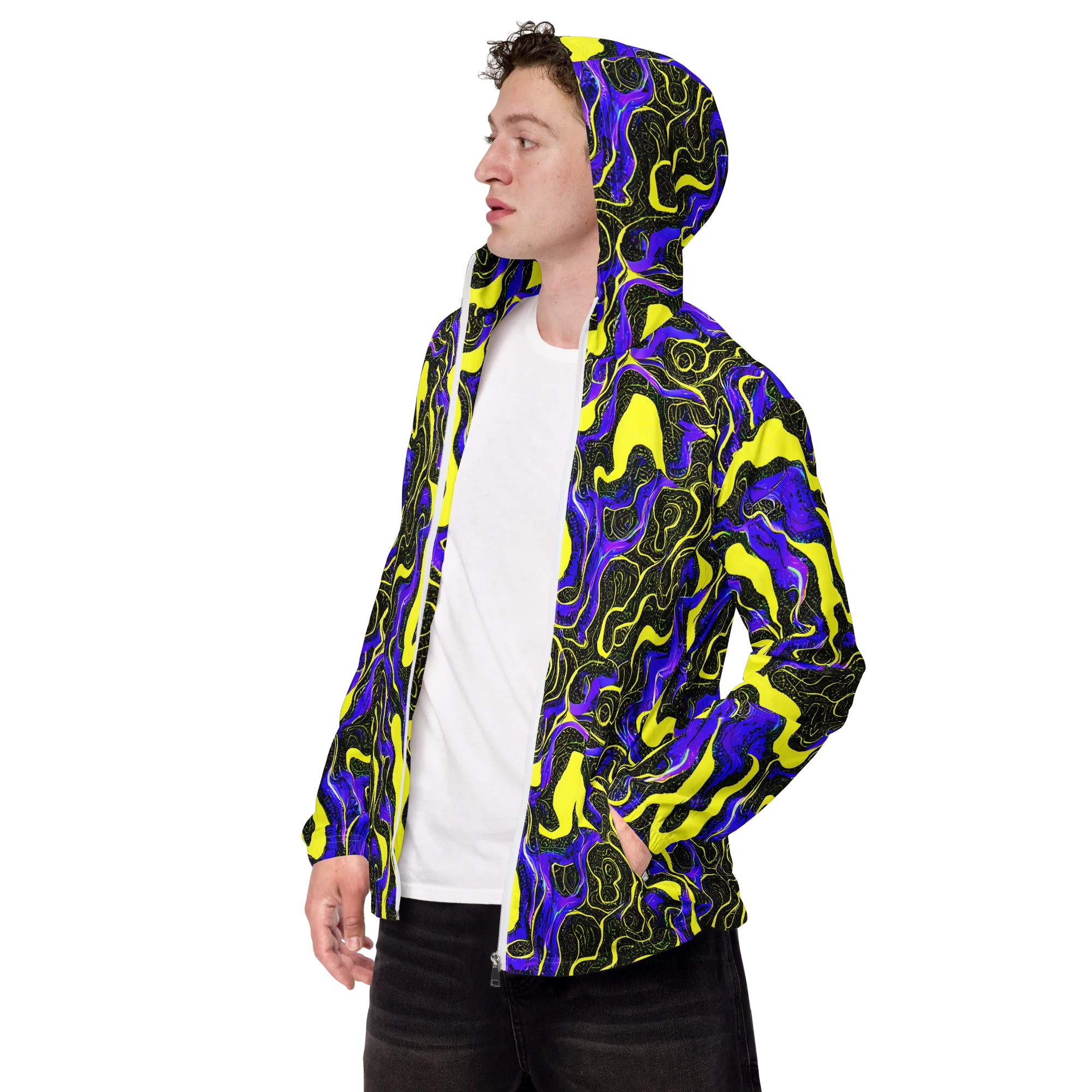 Rebel Circuit on Men's Windbreaker — Left Front