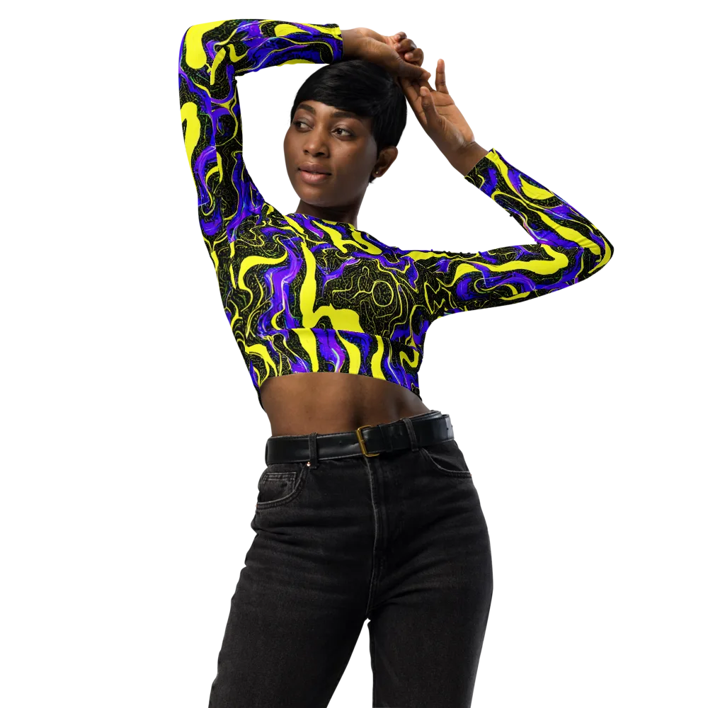 Rebel Circuit on Long Sleeve Crop Top — Front