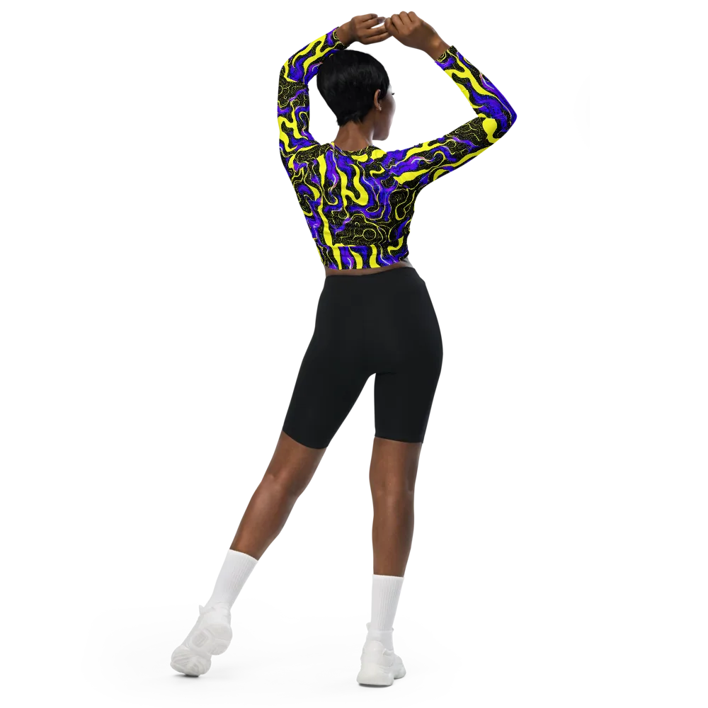 Rebel Circuit on Long Sleeve Crop Top — Back