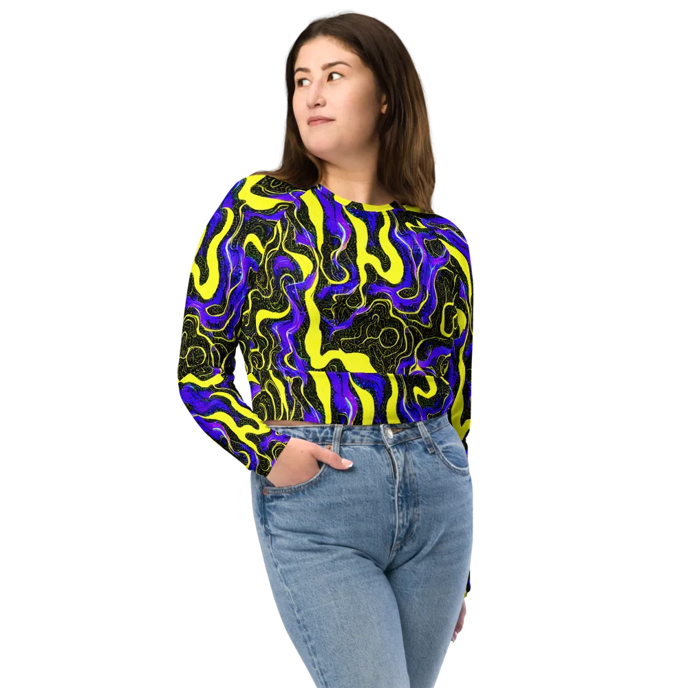 Rebel Circuit on Long Sleeve Crop Top — Front