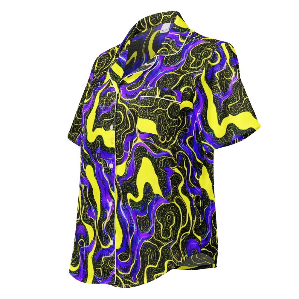 Rebel Circuit on Women's Short Sleeve Pajama Top — Left Front