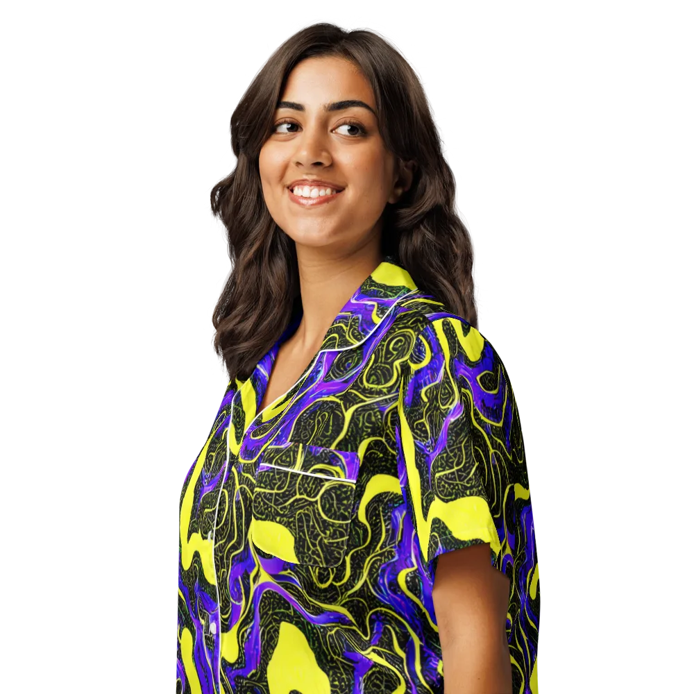 Rebel Circuit on Women's Short Sleeve Pajama Top — Left Front