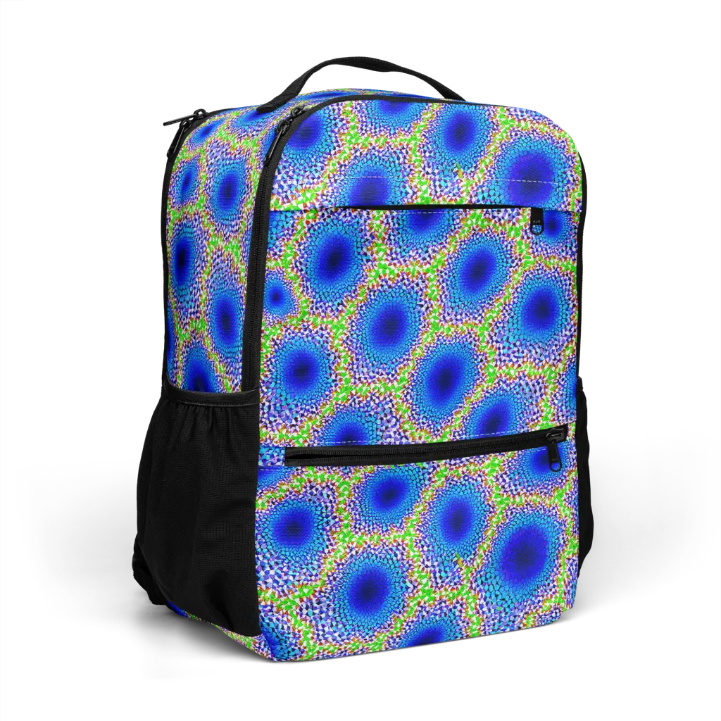 Cobalt Mosaic on Utility Backpack — Right Front