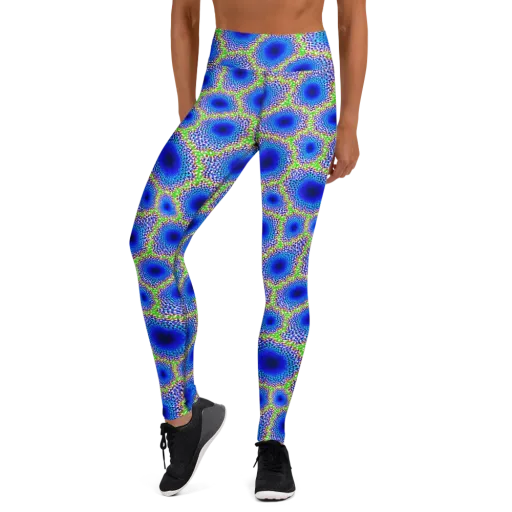 Cobalt Mosaic on a Yoga Leggings