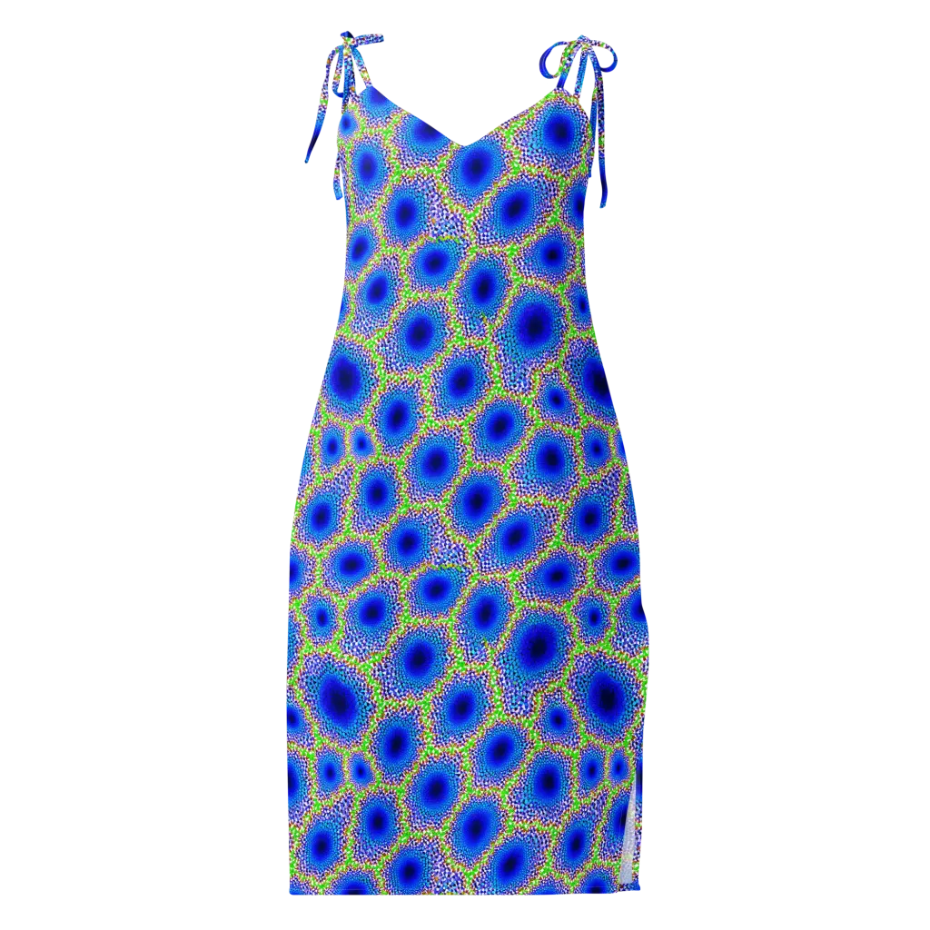 Cobalt Mosaic on Slip Dress — Front