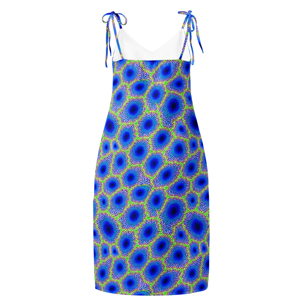 Cobalt Mosaic on Slip Dress — Back
