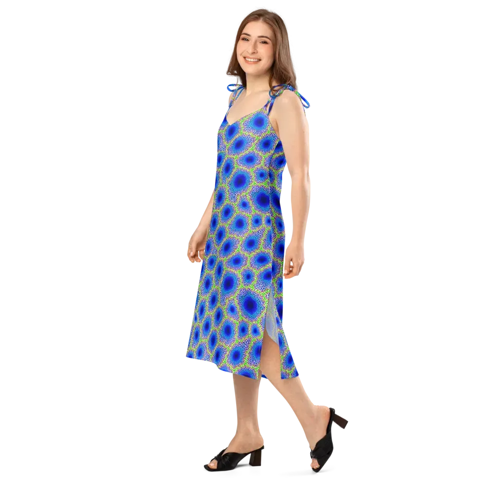 Cobalt Mosaic on Slip Dress — Left Front