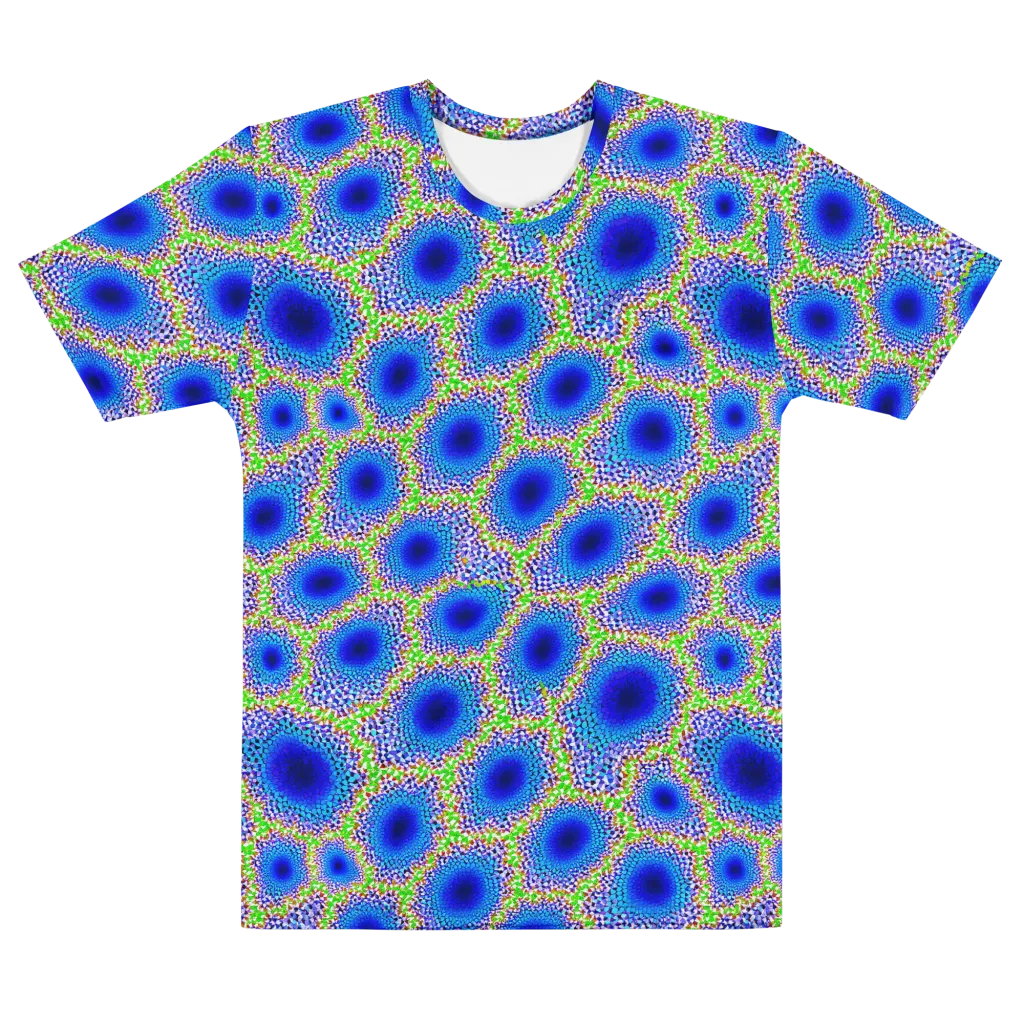 Cobalt Mosaic on Men's Cotton Crew Neck T-Shirt — Front