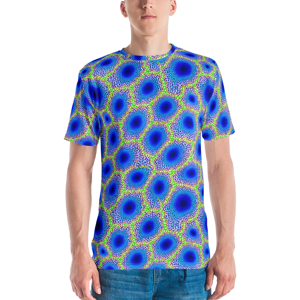 Cobalt Mosaic on Men's Crew Neck T-Shirt — Front
